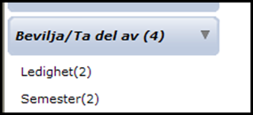 Klicka därefter på rubriken Semester. Antal ärenden som finns att hantera står i parentes bakom rubrikerna. Klicka på rubriken för att få upp ärendet. Tips!