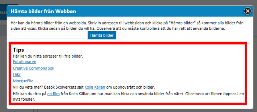 Då ser det ut så här: Kopiera länken (objektet) till Klippbordet så du kan använda på fler sidor Ta bort objektet Dra och flytta objektet på sidan. Dra och justera storleken på objektet.