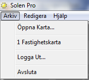 4 MENYER Det här kapitlet beskriver de verktyg som finns i menysystemet i Solen Pro. Utseendet på de olika menyerna varierar beroende på vilken behörighet inloggad användare har.