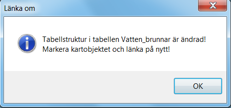 10.2 SKAPA LÄNKAR Länka vald... Verktyget Länka vald... öppnar formuläret Länka till valt kartobjekt/skapa ny länk. I formuläret kan användaren registrera nya länkar och koppla dem till kartobjekt.