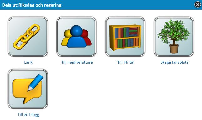 Då får du upp det här fönstret: Klicka en gång på Länk. Då kopieras den adress som materialet/resursen finns på och du kan klicka på Ok. Nu kan du klistra in länken var som helst.