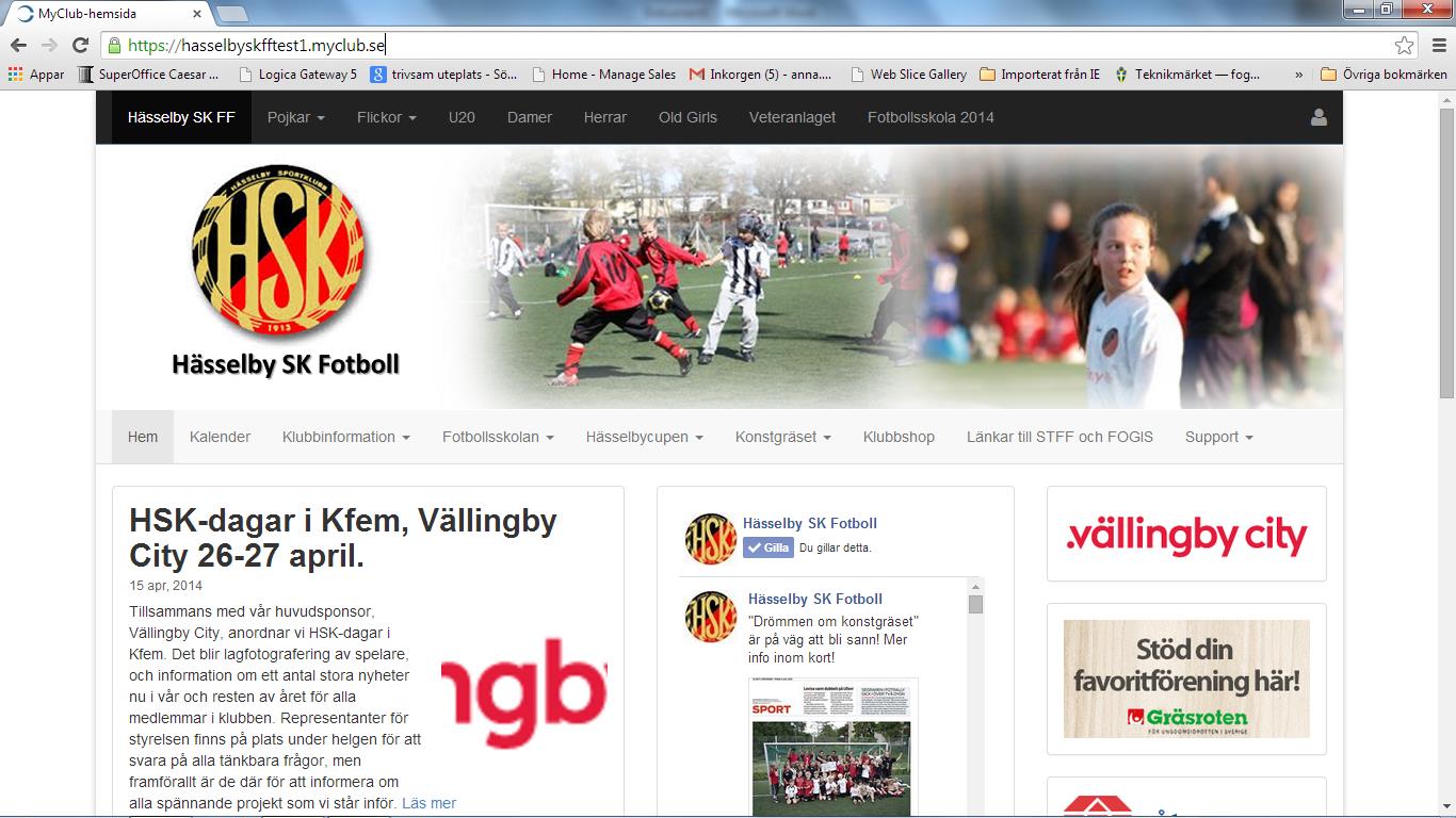 Gå in på Hässelby SK fotbolls hemsida: www.hskfotboll.