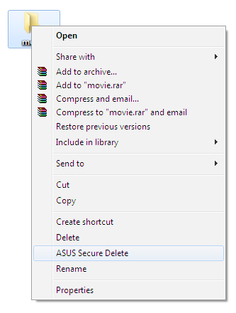 Klicka på Start > All Programs (alla program)> ASUS > ASUS Secure Delete. I Windows 8: Klicka på ASUS Secure Delete genvägen på Windows skrivbordet.