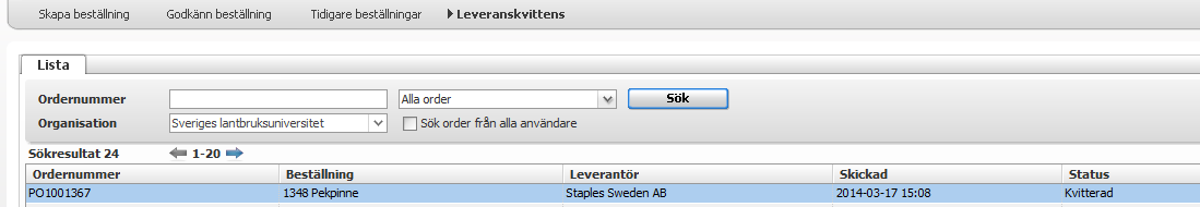 Orderstatistik Proceedo Många av de utbildade institutionerna är nu igång med beställningar i Proceedo. Vi har snart 1500 order i systemet, och det läggs mellan 15-25 order totalt varje dag!