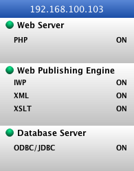 Testa din installation: FileMaker Server tillhandahåller en testdatabas och en ett-klicksmetod för att kontrollera att din installation fungerar.