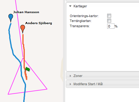 Kartlager Om inget kartlager är markerat visas Bing Maps vägkarta som default är OL-kartan synlig om det finns