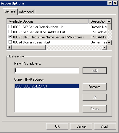 3. Ange livslängd på adresserna. 4. Ange DNS och aktivera DNS-uppslag över IPv6.