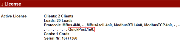 Om QuickPost är beställd vid leverans behövs inget ytterligare göras och du ser i licensdelen att QuickPost är aktiverad. Skulle installationen göras i efterhand erhålls ny licensnyckel från PiiGAB.