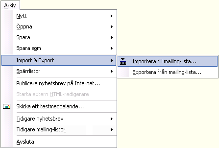 Import av e-postadresser och kontaktuppgifter 5 73 Import av e-postadresser och kontaktuppgifter Import av e-postadresser och kontaktuppgifter I MultiMailer kan du importera e-postadresser och