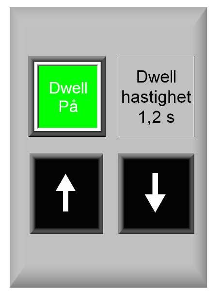 3.2.8 Justering av dwell i brukarprogrammet Under användning kan dwell slås av/på samt hastigheten ändras för det automatiska klicket (dwell).
