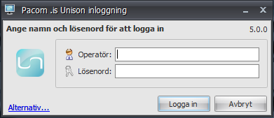 Behörigheter Unison Operatörens inloggning avgör: Roll / arbetsuppgift - Vilka paletter (fönster, listor och dialoger) som ska finnas.