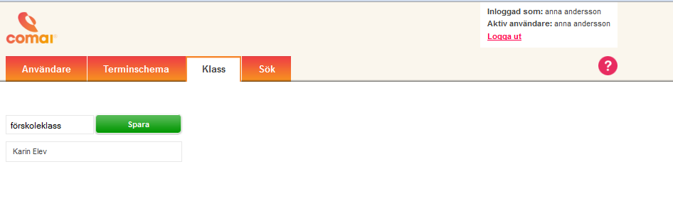 4 Klass Under fliken Klass i menyraden får man en överblick om vilka klasser man har och vilka elever som tillhör de olika klasserna.