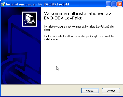 I N S T A L L A T I O N LevFakt Installera programmet Programmet består av två delar. Dels en servertjänst, dels ett program för att konfigurera tjänsten.