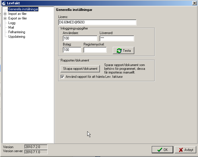 F U N K T I O N Inställningar för programmet Under Kontrollpanelen finns programmet Evodev Edi