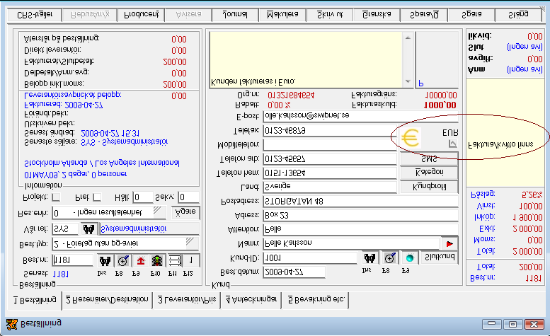 Fakturering av beställning Fakturerar man en beställning så blir det samma uppställning som på bekräftelsen och artiklarna konteras i företagets valuta (SEK i Sverige).