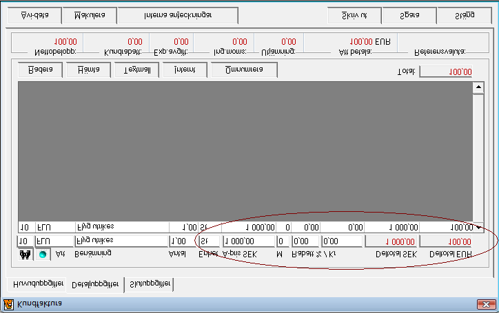 Fristående faktura På fakturans flik 1 ser man vilken valuta den valda kunden vill ha på sin faktura.