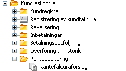 När rapporten CU26 körs uppdateras nivån för öppna poster i Kundreskontran till 1 eller 2 beroende om det är den första eller den andra påminnelsen som har beställts. 3.