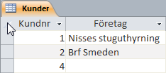 övning 3 registrera data Handelsträdgården utför olika typer av uppdrag. Varje typ av uppdrag har en ansvarig bland de anställda.
