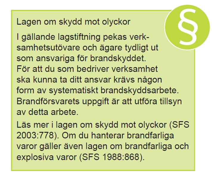Den här foldern är en vägledning till vad du ska förbereda inför en tillsyn för att uppfylla lagen om skydd mot olyckor.