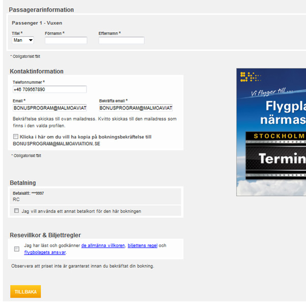 NYHET: BOKNING AV RESENÄR UTAN PROFIL Vi har förenklat bokningsprocessen för dig som är Travel Manager. Numera är det möjligt att boka resenärer utan att koppla upp dem med profiler till ert företag.