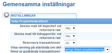 Om det finns en struktur, i planen, som tidrapportören rapporterar på syns även den i Attest Projektplanering.
