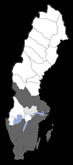 Konstaterad utbredning av majsmottet enl Artportalen (troligen i huvudsak E-typen) Dalarna 2012 Västergötland