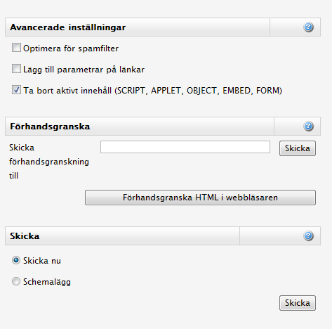 När detta är gjort går man till startsidan och högerklickar och väljer Skapa nyhetsbrev. Välj vad Nyhetsbrevet ska heta och om så önskas rubrik på sidan.