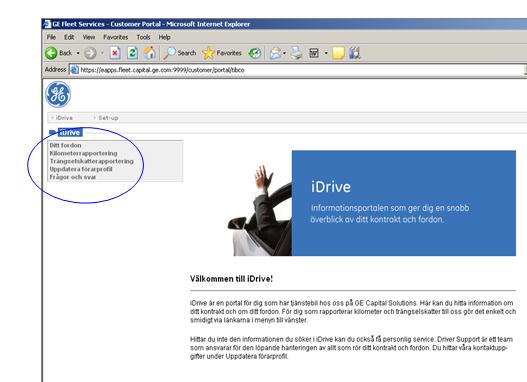 2. Introduktion till idrive idrive är en portal för dig som har tjänstebil hos oss på GE Capital. Här kan du hitta information om ditt kontrakt och om ditt fordon. Du kan bl.a. se teknisk data om ditt fordon och hur många dagar du har kvar på ditt kontrakt innan det är dags att byta bil.