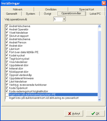 Systemkoden för den unika installationen finns lagrad i Auktoriseringsnyckeln och kan därför endast användas för ett specifikt system.