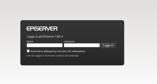 Inloggning För att komma åt att redigera i Epi server måste du ha gått igenom en obligatorisk utbildning i Epi server och webbhandboken.