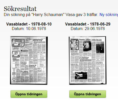 Du begränsar enkelt sökresultatet genom att avgränsa tidsspannet med hjälp av datum eller år. () Efter att du klickat på Sök visas sökresultaten på en ny sida.