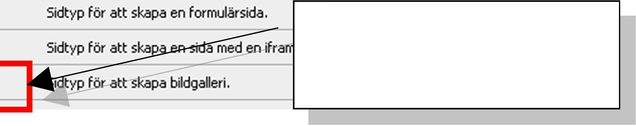 Sida 21 (38) 2. Klicka på bladikonen för att skapa en ny sida. 3. Välj sidmallen Tibro Bildgalleri. 2. Klicka på blad-ikonen i verktygsmenyn. När du har gjort det visas en lista med olika sidmallar.