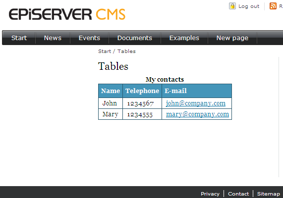60 Redaktörshandboken för EPiServer CMS 6.0 Rev A 3. Dialogrutan Länkegenskaper visas med fliken Webbsida. Välj en flik som passar den typ av länk du vill skapa: Webbsida, Dokument eller E-post. 4.