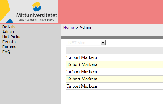 8 f. Logga in med adminkontot du skapade tidigare. Klicka sedan på Admin och kolla så att Home ändras till Home > Admin, enligt nedan. g. Stäng webbläsaren och återvänd till Visual Studio. 3.