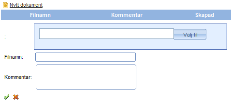 DOKUMENT Dokumentmodulen i transpa innehåller två huvudfunktioner, Dokumentlagring och Dokumentmallar. Alla dokument kopplas till en viss anställd.