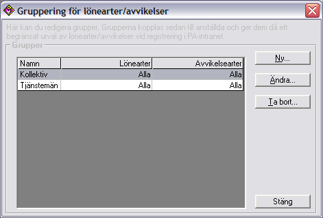 För att tillåta (starta) registrering igen i PA-intranet väljer du återigen Registrering under menyn Verktyg och klickar på knappen Starta.