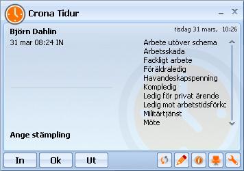 Çrona Tidur mini Som standard finns det också ett litet tidur, tänkt för den enskilda