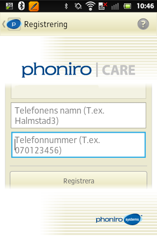 3 Förberedelser 3.1 Installera och registrera Phoniro App Innan du kan börja använda Phoniro App måste den hämtas och installeras på mobiltelefonen. Hämtning av Phoniro App gör du på https://secure.
