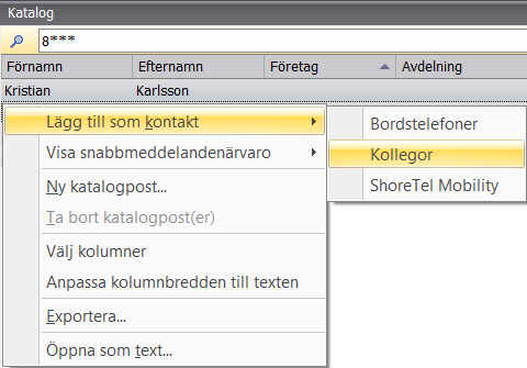 Kntakter I kntaktfönstret lägger du till persner sm du fta har kntakt med, dessa kan vara interna eller externa. Kntakterna kan rganiseras i grupper för snabbare ch enklare hantering.