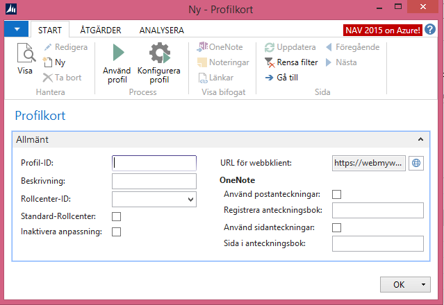 Här anger du hur du vill att din OneNote sökväg ska se ut för den valda profilen.