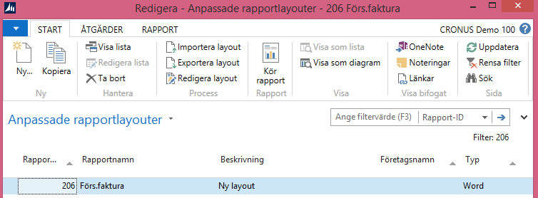 Redigera din rapportlayout med Word i Dynamics NAV 2015 I Microsoft Dynamics NAV 2015 kan du enkelt redigera layouten på dina rapporter för att göra dem snyggare och kunna anpassa rapportlayouter för