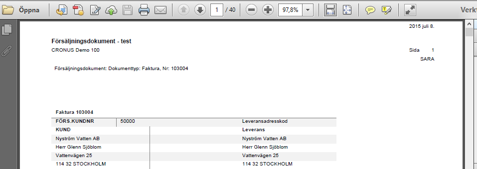 Föra att sedan se hur din rapport kommer att se ut väljer du Kör rapport.