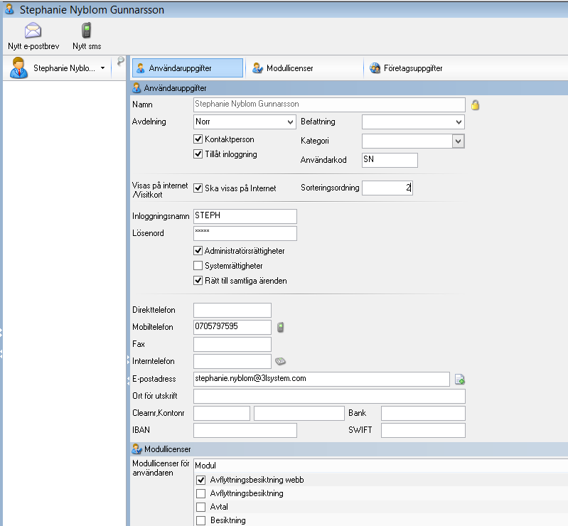 Nyhetsbrev Vitec Capifast CRM 6.3 BOPLATS SYD Vid ändring av uthyrningskraven ifrån de förinställda värdena sparades de inte om ändringen gjordes från Internetfliken.