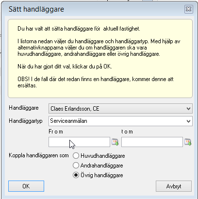 Nyhetsbrev - Vitec Capifast CRM 6.3 KLOCKSLAG FÖR MOTTAGANDE AV SERVICEÄRENDE När du anger vem som ska motta serviceanmälan kan du nu även ange klockslag för mottagande.