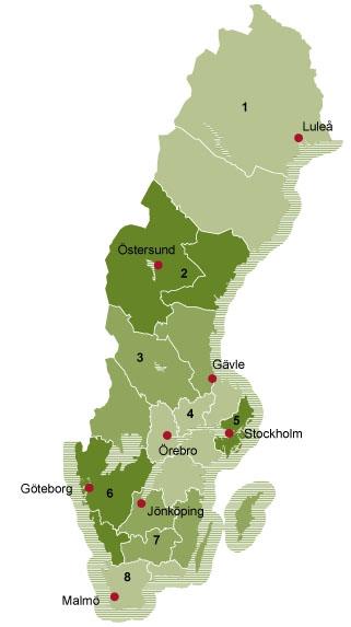 Åtta regionala strukturfondsprogram 1. Övre Norrland 2. Mellersta Norrland 3. Norra Mellansverige 4.