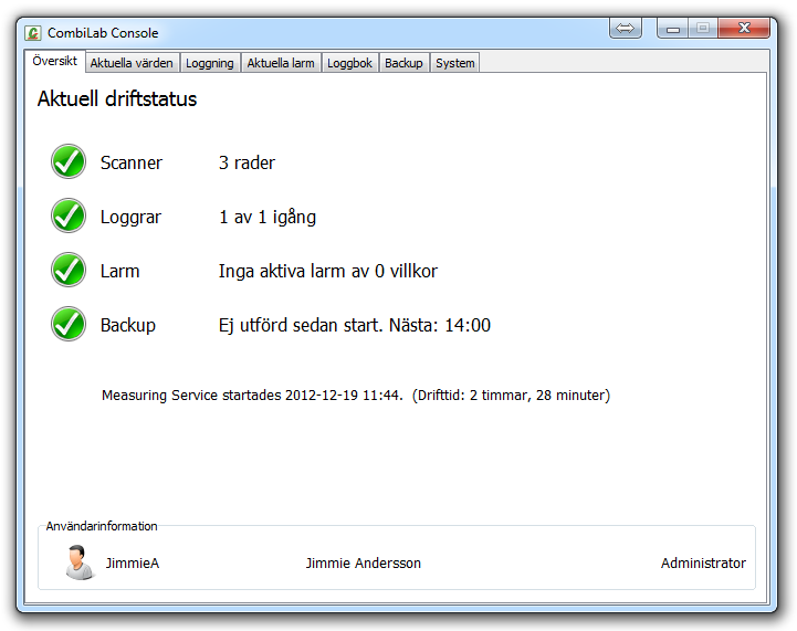 Figur 3.9. Startad logger i loggning. Figur 3.