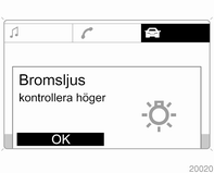 86 Instrument och reglage En varningssignal hörs tre gånger om det inbyggda transportsystemet är utdraget och backväxeln läggs i.