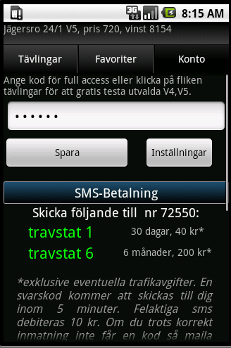 Introduktion 3 2 Konto Här registrerar du din kontonyckel som du erhållit via SMS eller Email.
