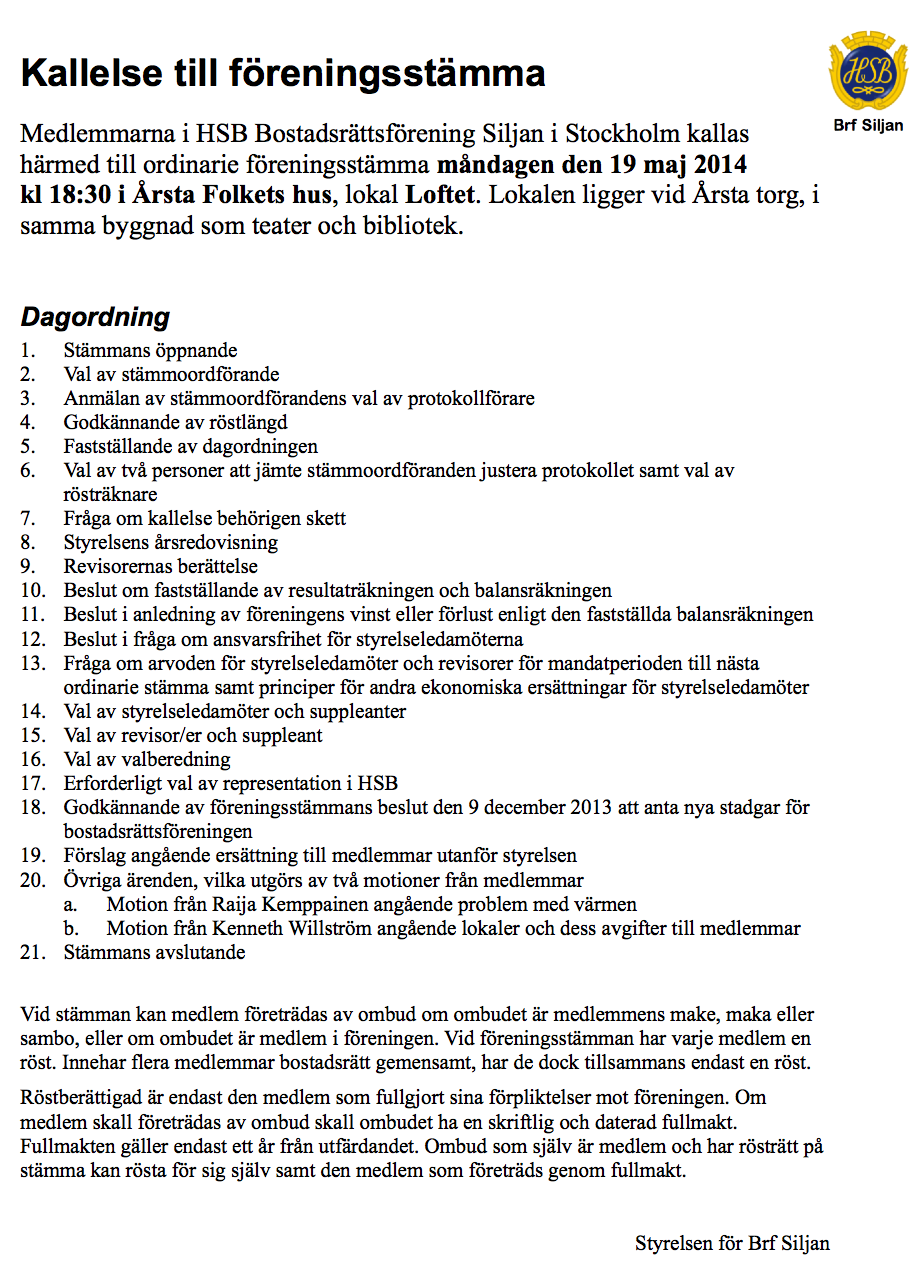 5 Kallelse till