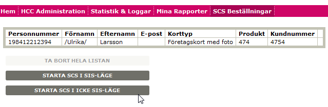 SITHS UTBILDNING SUP P ORT VER 3. 3 S ID 14(46) Exempel: sök på personnummer 19841221-2394. D. Aktivera funktionen Beställa HCC för nytt kort. Ange någon av Företagskort med foto.